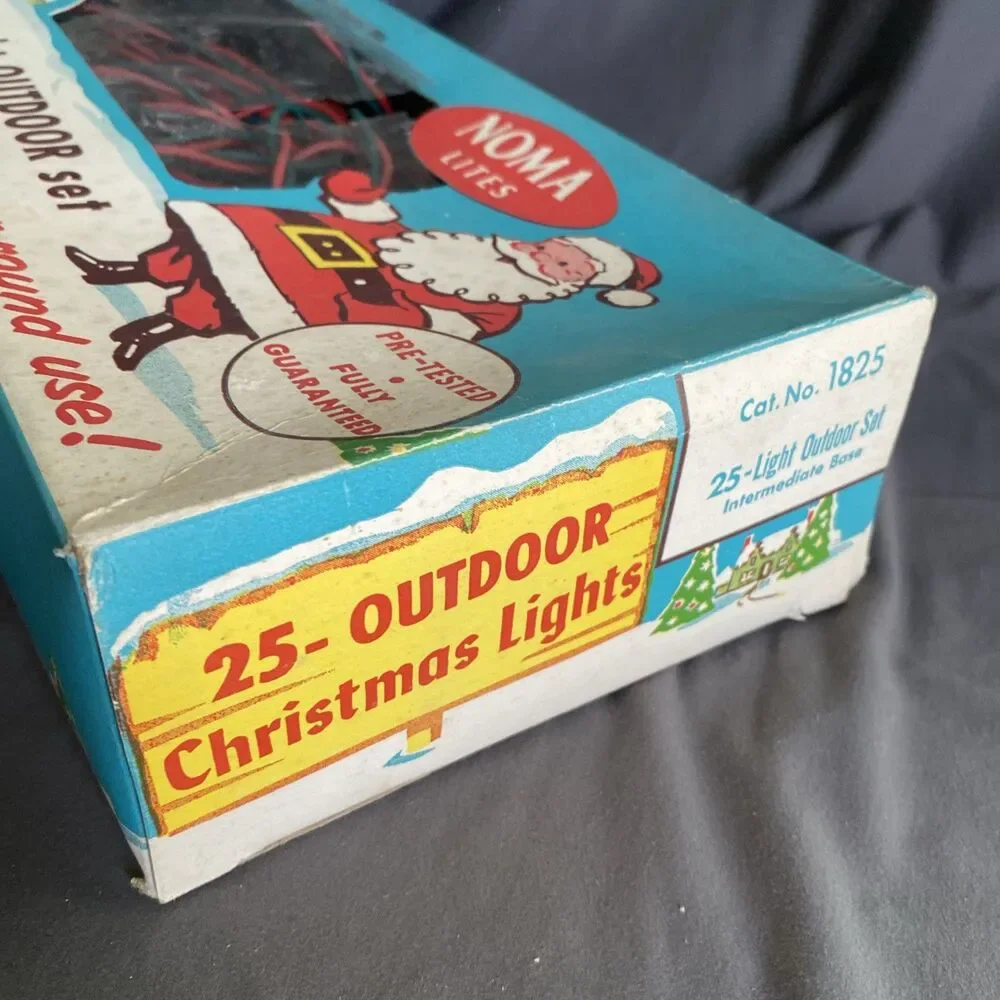 Vintage Christmas NOMA LITES 2 Wire Light Strand Clip On C-9 NICE BOX